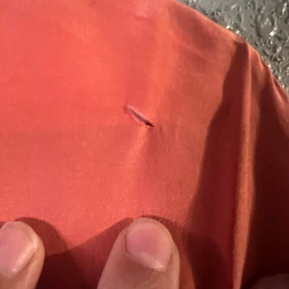 Peach Silk Blouse Linda Allard Ellen Tracy VTG Silk Blouse sz 12 Faux split fron - Picture 6 of 10